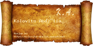 Kolovits Abélia névjegykártya